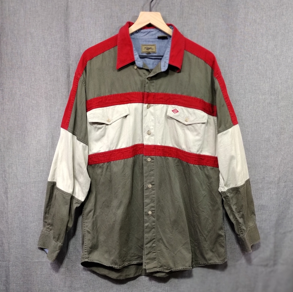 Roper Patchwork Western Button Shirt Mens XL Multicolor Rodeo Retro 90s Y2K